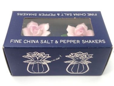 Fine Diamantine China Pink Rose Shakers