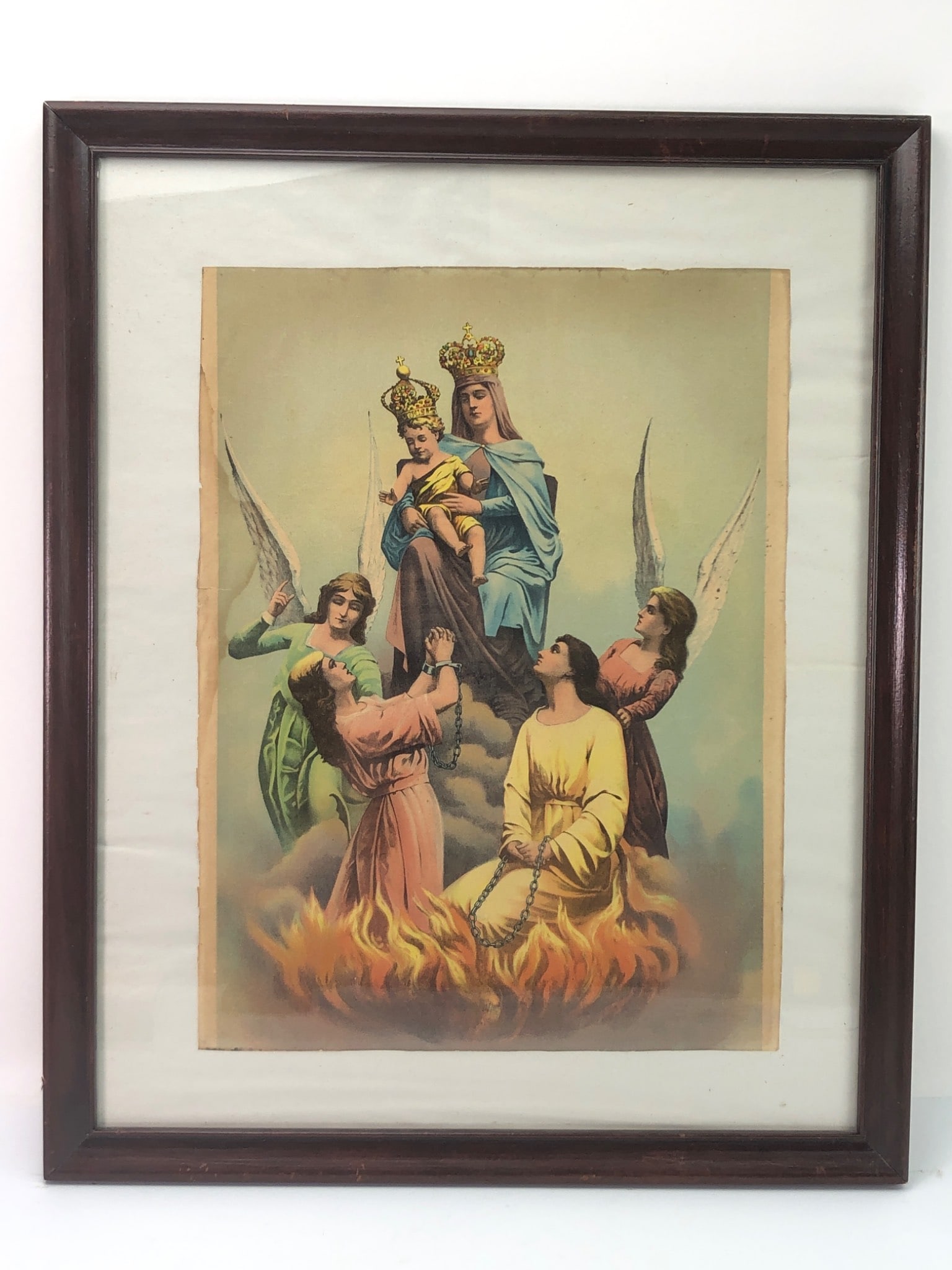 Framed Religious Print With Angels (1 of 5)