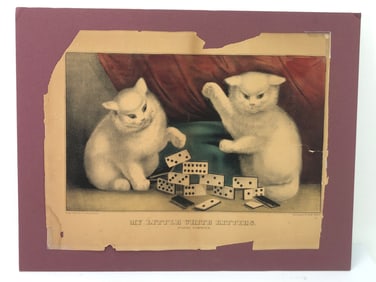 My Little White Kitties Print By Currier