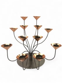 MCM Style Copper Tealite Candelabra Poland