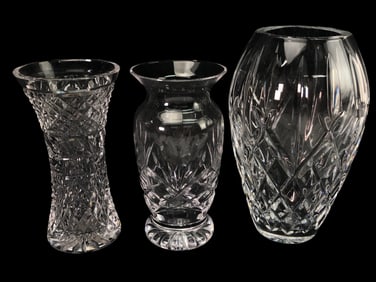 3 Waterford Crystal Vases
