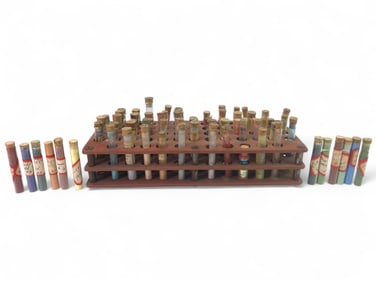 Vintage China Paint Pigment Vials & Rack