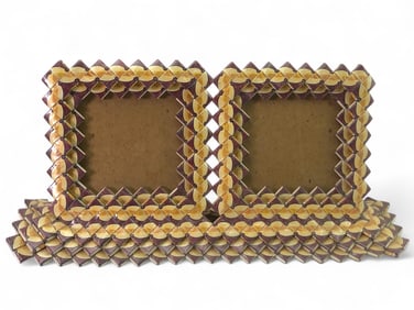 Vtg Prison Folk Art Camel Cigarette Photo Frame