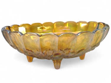 Vtg Indiana Glass Amber Carnival Centerpiece Bowl