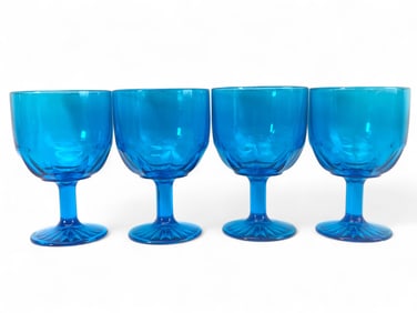 Rare Set Of 4 Vtg Bartlett Collins Dart Goblets
