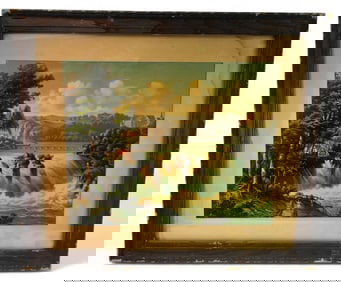 German Print In Wood Frame