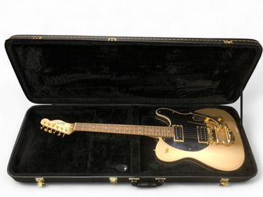 Gold Squier Telecaster With Bigsby Bridge