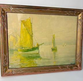 Framed Andre Beronneau Nautical Lithograph