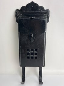 Black Metal Wall-Mounted Mailbox