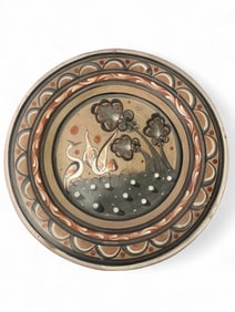 Vtg Signed J. Campe Mexican Tonala Pottery Platter
