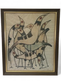 Indigenous Bird Print Signed Russel