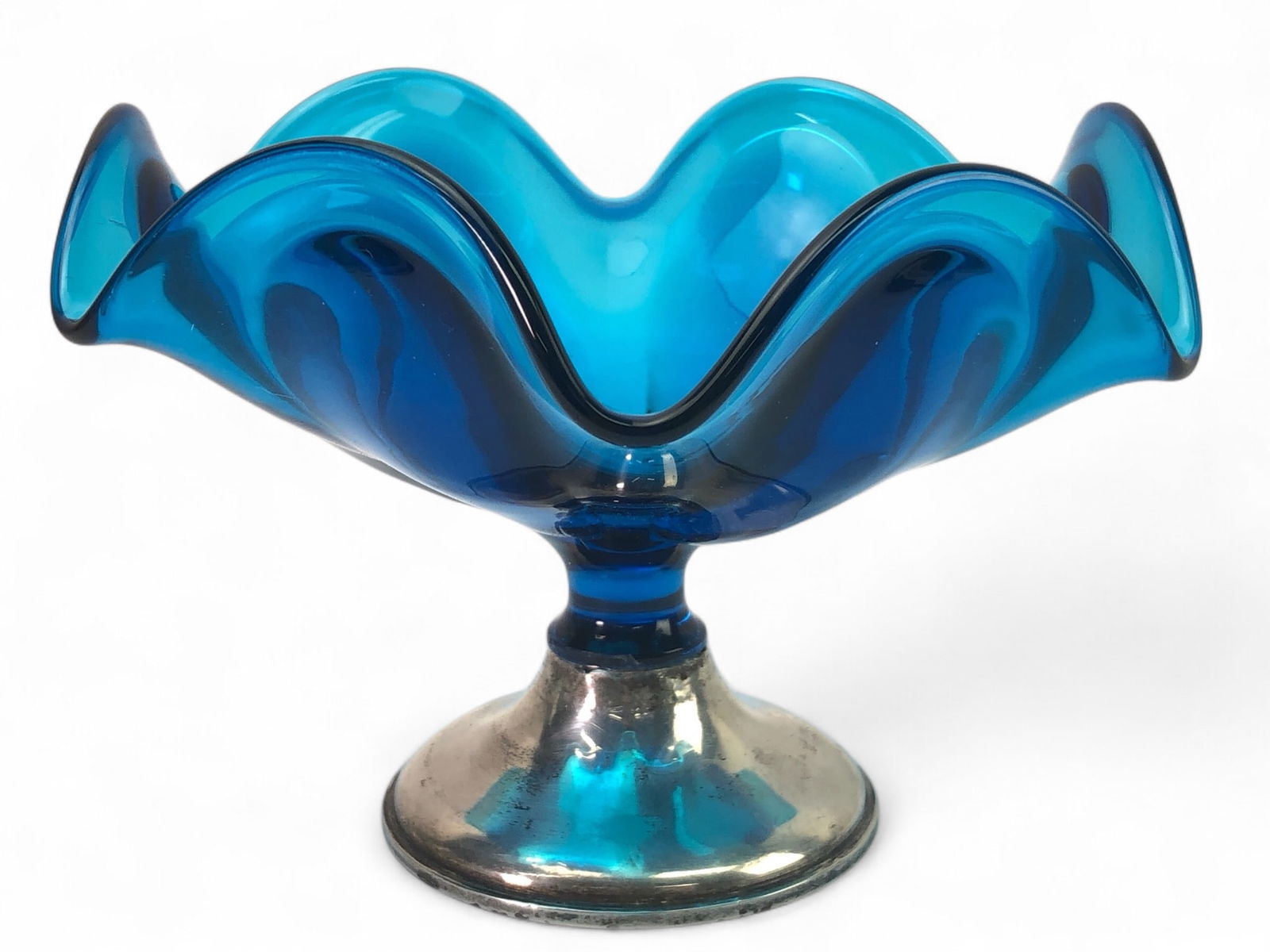 MCM Viking Bluenique Glass Compote Bowl (1 of 10)