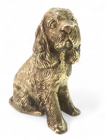 Vtg Brass Cocker Spaniel Figurine