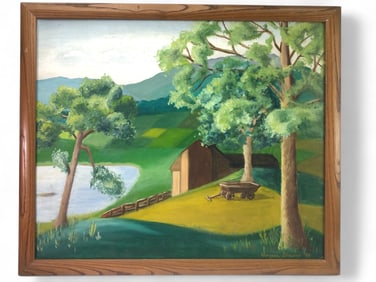 Signed Virginia Sharer Landscape Painting