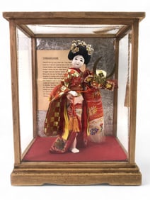 Japanese Yaegaki-Hime Doll In Case