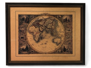 Framed Eastern Hemisphere Map Print