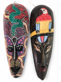 Handpainted Handcarved Wood Masks