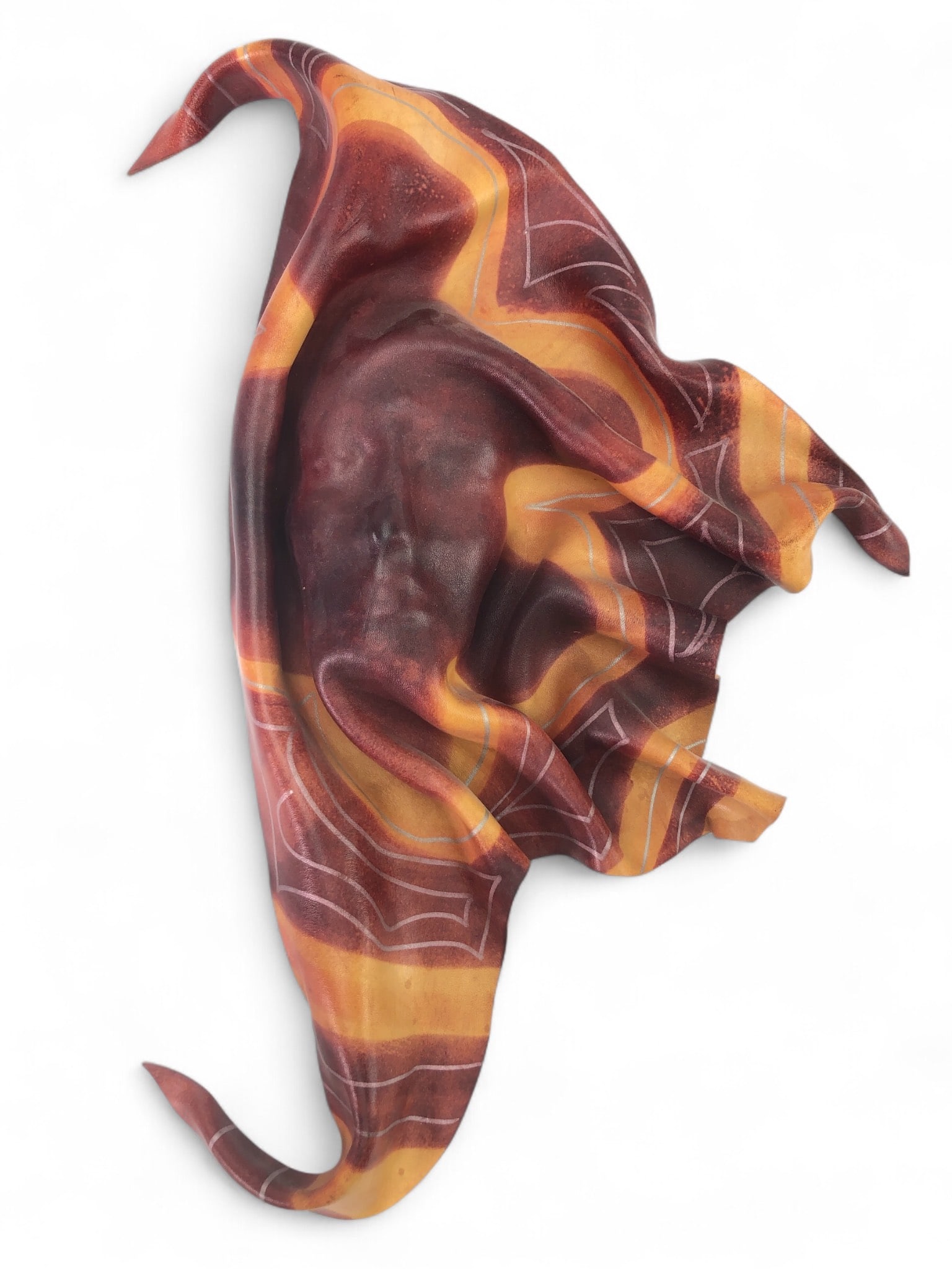 Signed TB Leather Face Sculptural Wall Art (1 of 10)