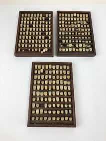 Vintage Dental Sample Trays With Teeth Inserts