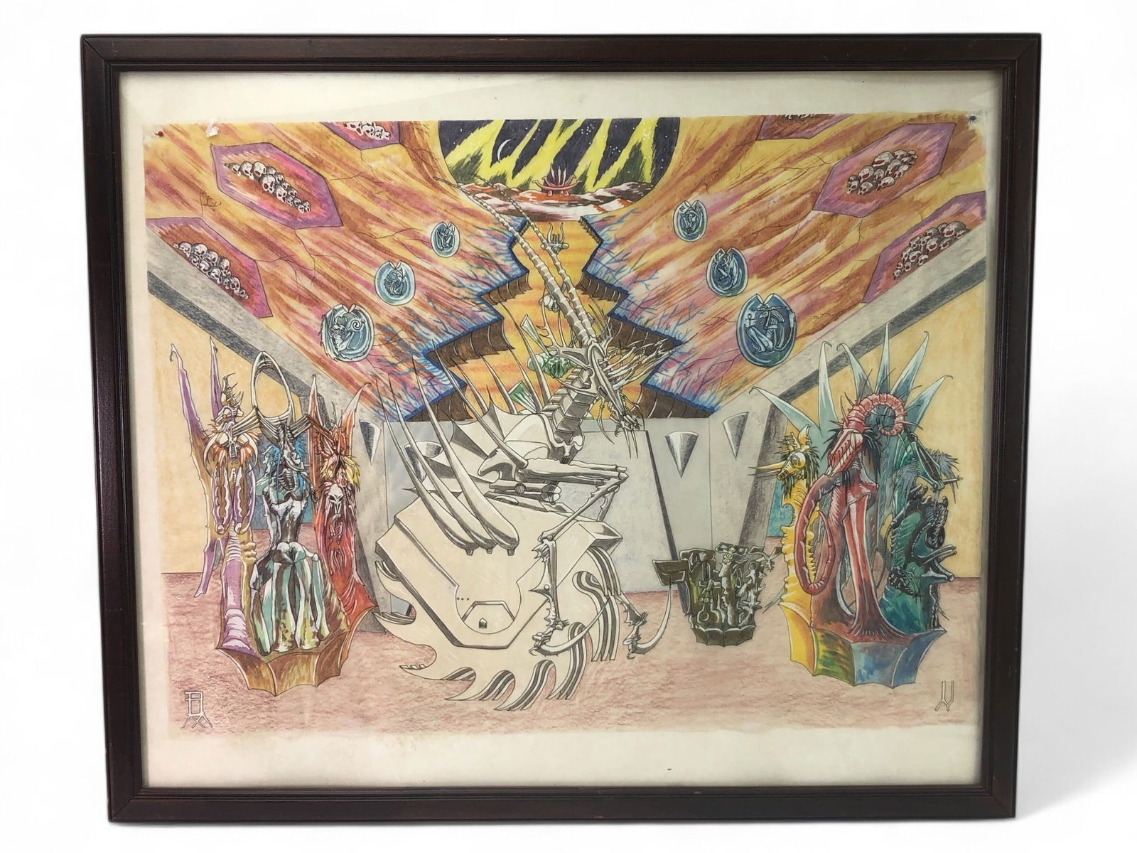 Original Watercolor Framed Alien Art (1 of 10)