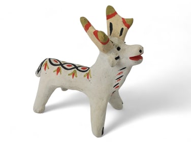 Traditional Russian Dymkovo Reindeer Figurine