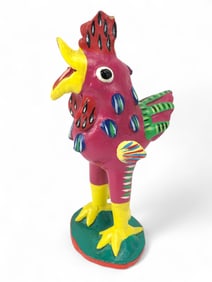 Signed Gerardo Ortega Hand-Painted Rooster