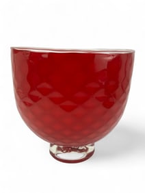 MCM Art Glass Bowl With Diamond Pattern