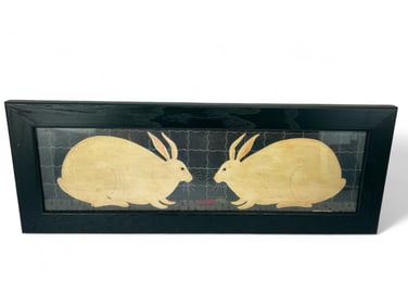 Signed Warren Kimble American Rustic Rabbit Print