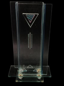 MCM Handmade Art Glass Block Vase