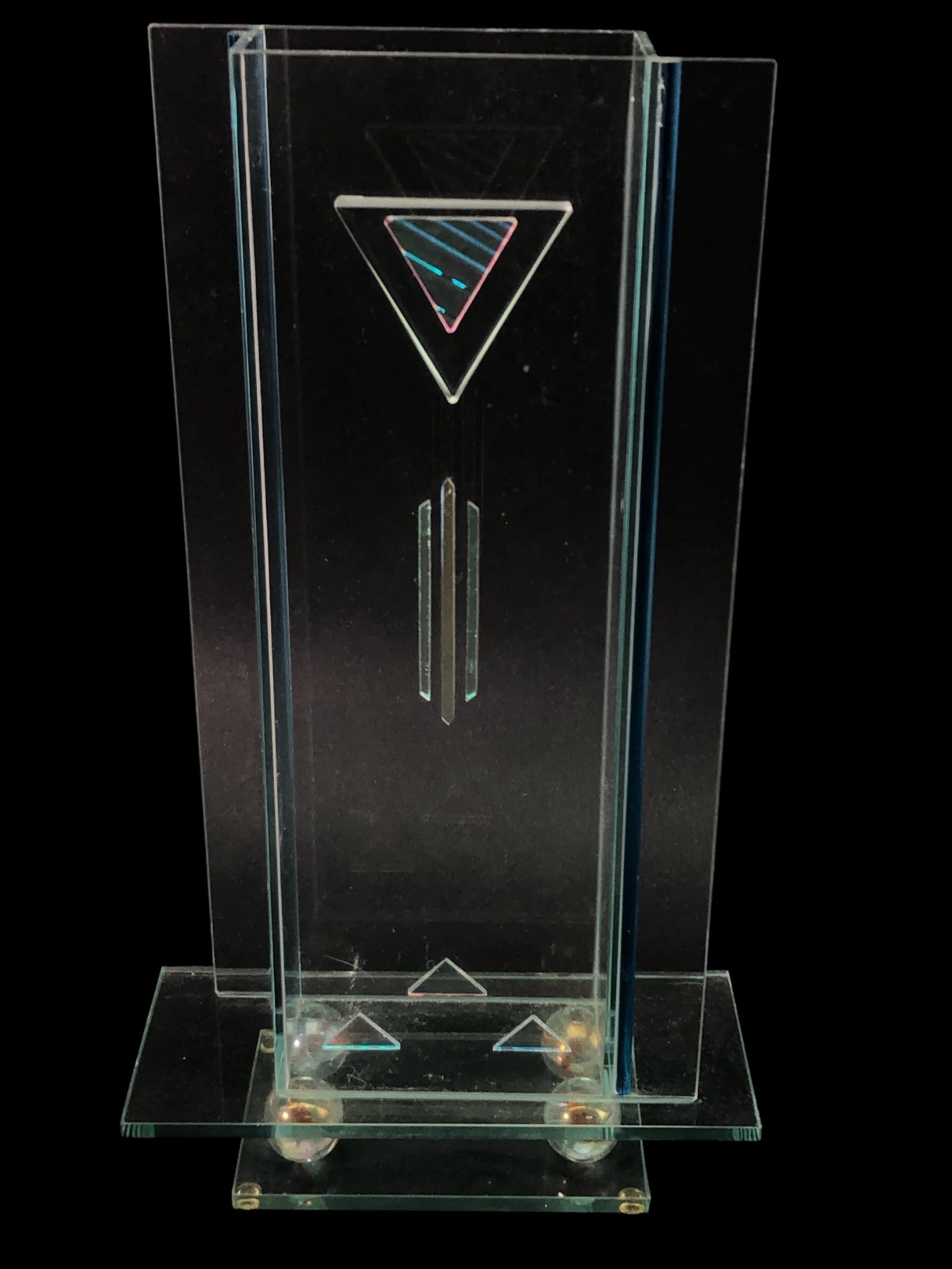 MCM Handmade Art Glass Block Vase (1 of 12)