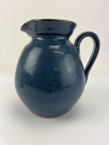 Blue Jugtown Ware Pottery Pitcher