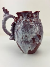 Purple And White Ceramic Pitcher