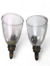 Brass And Glass Wall Sconces 12 Inches