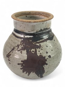 John Glick Signed Plum Tree Pottery Vase