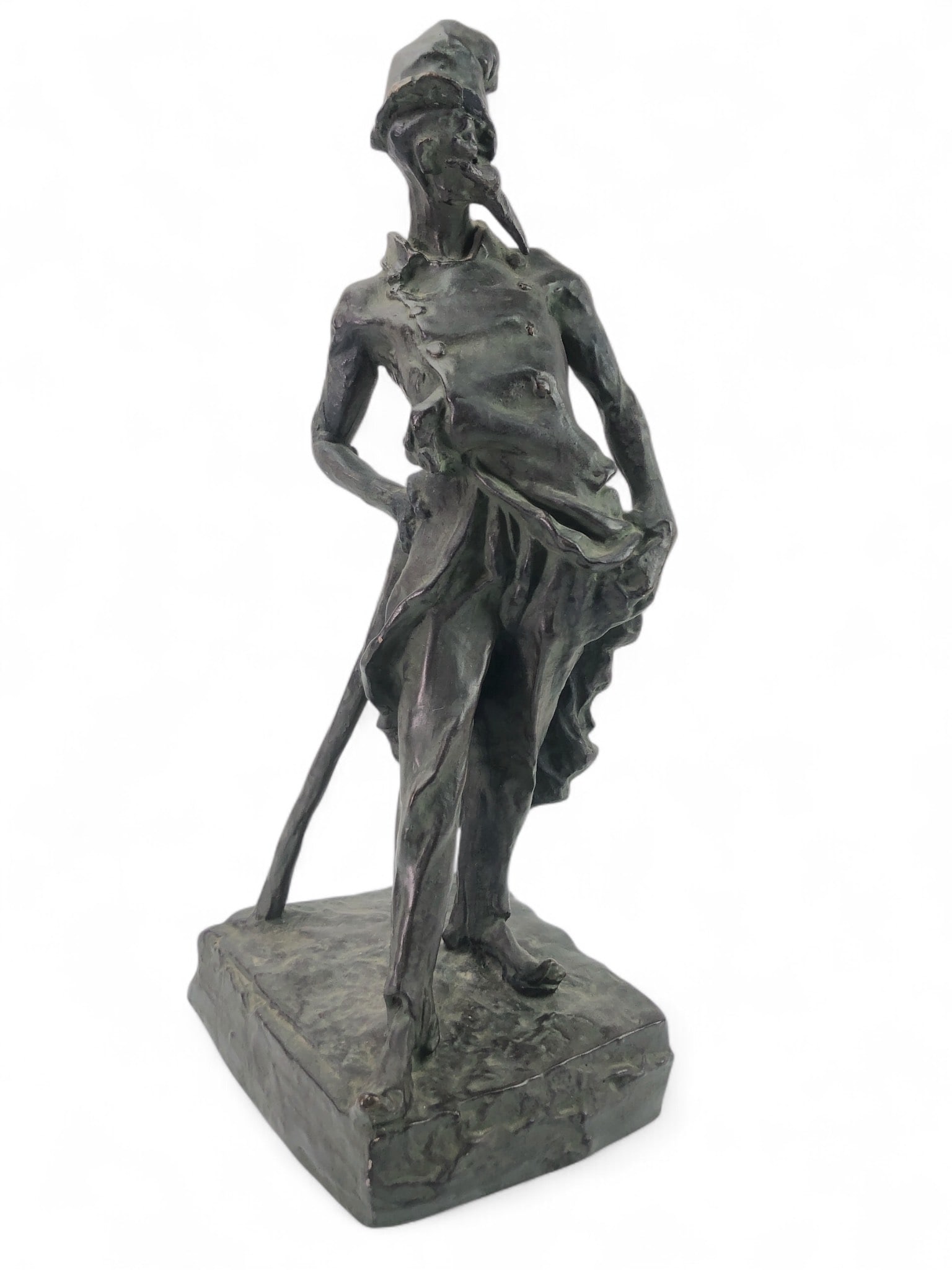 Honoré Daumier Ratapoil 1961 AMR Statue: Honoré Daumier Ratapoil statue dated 1961 with AMR mark. Made of patinated cast metal, standing 17.5 inches tall. Signed ‘Daumier’ on base, with ‘AMR 1961’ and ‘Siot Decauville Fondeur Pari