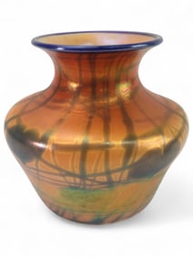 Imperial Art Glass Free Hand Iridescent Vase