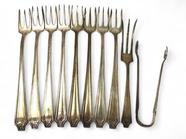 Sterling Hors D’Oeuvres Forks And Tongs