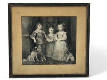 19th Century Engraving after Anthony van Dyck: The Three Children of Charles I