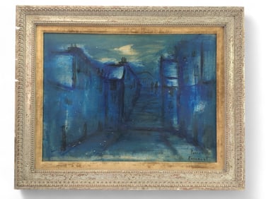 Paris Signed Pastel With Frame 22 X 17 3/4