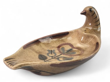 The California Cleminsons Pottery ‘Distlefink’ Bird Dish