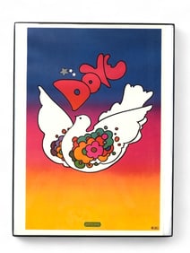 Dove By Peter Max 1970s Framed Poster