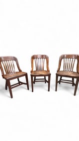 Three B. L. Marble Chair Co. Walnut Banker’s Chairs