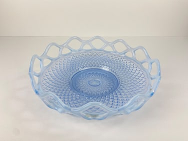 Antique Imperial Glass Katy Blue Diamond Point Bowl