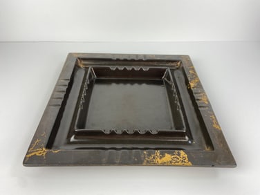 A Mid Century Modernist Brutalist Ceramic Ashtray, Marked ‘La Mirada’