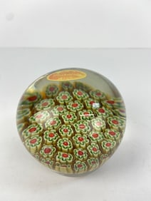 Vintage Murano Millefiori Glass Paperweight