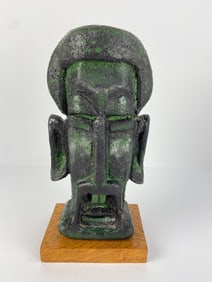 Signed Hand Carved Polynesian Wood Statue