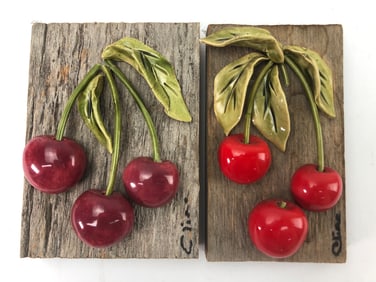 Carol C. Cline Ceramic Cherries Wall Art