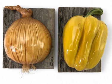 Carol C Cline Onion And Yellow Pepper Wall Art