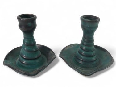 Pewabic Detroit Pottery Candle Sticks, 2001