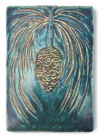 Pewabic Pottery Pinecone Tile